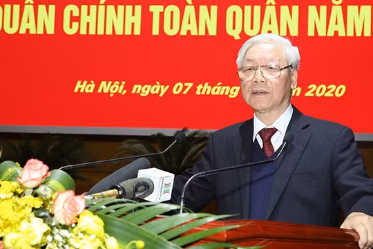 Tổng Bí thư, Chủ tịch nước Nguyễn Phú Trọng phát biểu chỉ đạo tại hội nghị.