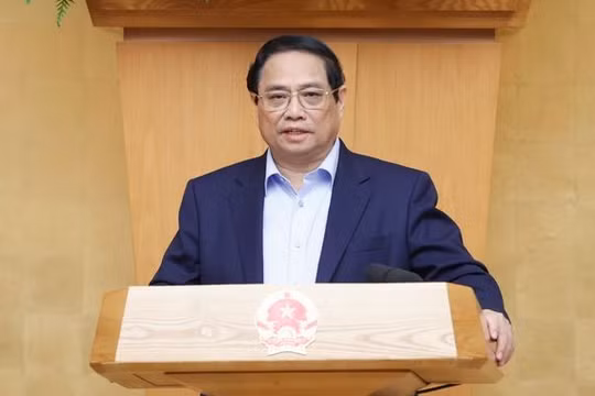 Thủ tướng Chính phủ Phạm Minh Chính tại Phiên họp Chính phủ thường kỳ tháng 6. Ảnh: VGP/Nhật Bắc