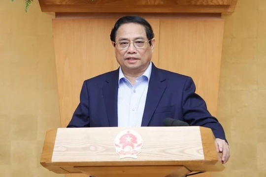 Thủ tướng Chính phủ Phạm Minh Chính tại Phiên họp Chính phủ thường kỳ tháng 6. Ảnh: VGP/Nhật Bắc