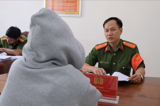 Chị T.T.N tại cơ quan công an (ảnh: CA tỉnh Tây Ninh)