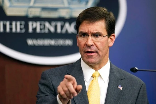 Bộ trưởng Quốc phòng Mỹ Mark Esper: rõ ràng Trung Quốc đang áp dụng chiến lược có chủ ý phá hoại sự ổn định khu vực. Ảnh: Đông Phương