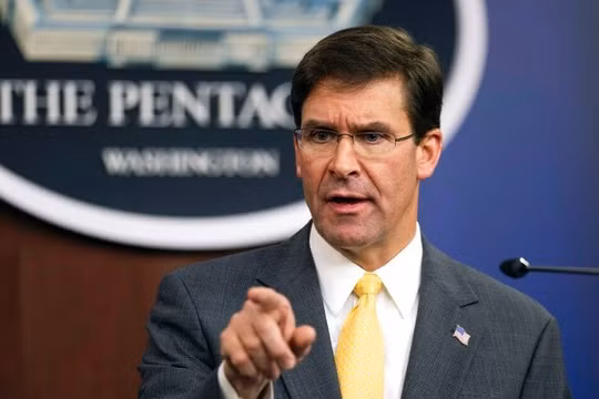 Bộ trưởng Quốc phòng Mỹ Mark Esper: rõ ràng Trung Quốc đang áp dụng chiến lược có chủ ý phá hoại sự ổn định khu vực. Ảnh: Đông Phương