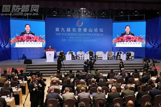 Diễn đàn Hương Sơn, Bắc Kinh lần thứ 9 khai mạc sáng 21/10 tại Trung tâm Hội nghị quốc tế Bắc Kinh. Ảnh: Bộ Quốc phòng Trung Quốc.