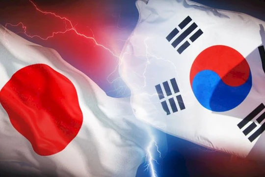 Quan hệ Hàn Quốc - Nhật Bản đang xấu đi nghiêm trọng do vấn đề lịch sử để lại. Ảnh: RTI