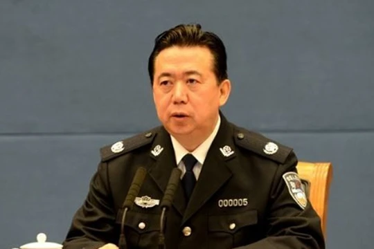 Ông Mạnh Hoành Vĩ trong cảnh phục trên cương vị Thứ trưởng Bộ Công an Trung Quốc 