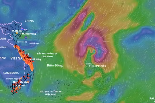 Vào biển Đông, bão Kalmaeg sẽ tăng cấp rất nhanh