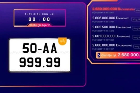 Hơn 1,2 triệu biển số của 34 tỉnh, thành chuẩn bị đấu giá