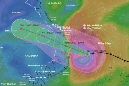Bão Kalmaegi giật trên cấp 17, gây mưa lớn ở miền Trung và Tây Nguyên