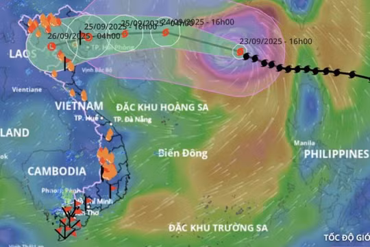 Siêu bão số 9 - Ragasa sáng 24/9 cách Quảng Ninh khoảng 650km, giật trên cấp 17