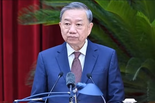 Tổng Bí thư Tô Lâm phát biểu bế mạc Hội nghị. Ảnh VGP/Nhật Bắc.