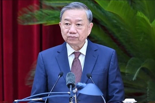 Tổng Bí thư Tô Lâm phát biểu bế mạc Hội nghị. Ảnh VGP/Nhật Bắc.