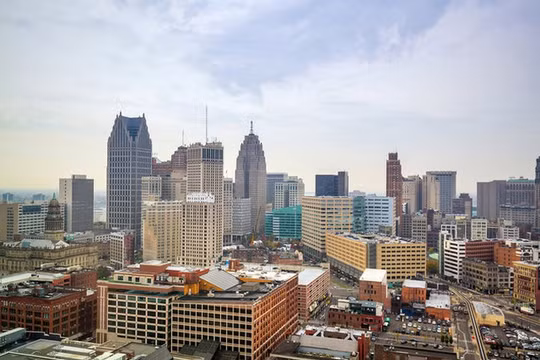 Thành phố Detroit, bang Michigan, một trong những thành phố đang khuyến khích người dân đến đây sinh sống (Ảnh Shutterstock)