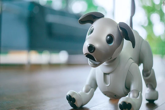 Chú chó robot Aibo của Sony tạo ra sự thu hút lớn tại CES 2018 (Ảnh Reuters)