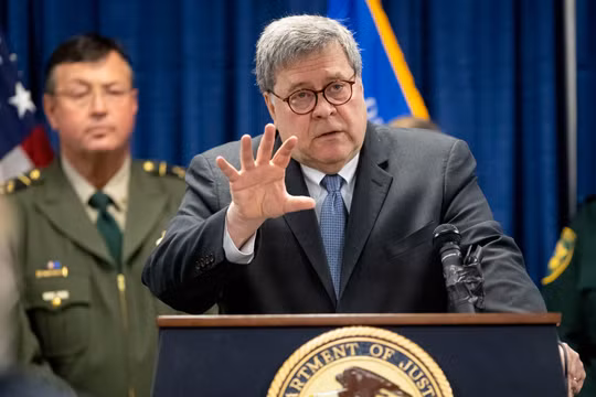 Tổng chưởng lý Mỹ Bill Barr cảnh báo về mối đe dọa từ các tập đoàn công nghệ lớn của Trung Quốc (Ảnh: Getty)