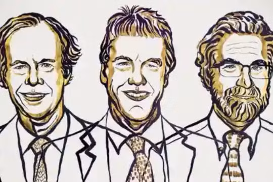 Ba nhà khoa học William Kaelin, Sir Peter Ratcliffe and Gregg Semenza được vinh danh trong lễ trao giải thưởng Nobel Y học 2019 (Ảnh: Nobel Prize)