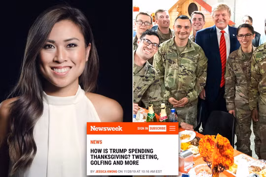 Nữ nhà báo Jessica Kwong (trái) bị sa thải vì đưa thông tin sai về hoạt động của Tổng thống Trump (Ảnh: DailyMail)