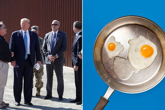 Tổng thống Trump khoe tính năng độc đáo của tường bao biên giới (Ảnh: RT)