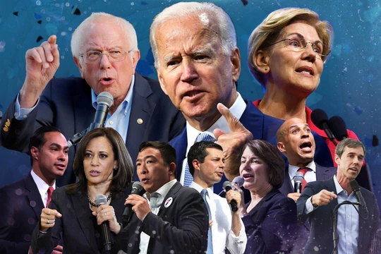 Vòng tranh luận thứ ba của đảng Dân chủ quy tụ 3 ứng viên dẫn đầu là ông Biden, ông Sanders và bà Warren (Ảnh: NYPost)