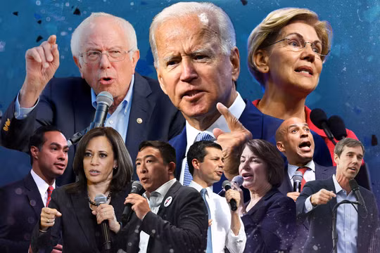 Vòng tranh luận thứ ba của đảng Dân chủ quy tụ 3 ứng viên dẫn đầu là ông Biden, ông Sanders và bà Warren (Ảnh: NYPost)