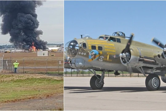 Hiện trường vụ rơi máy bay ở bang Connecticut, Mỹ (Ảnh: Getty)