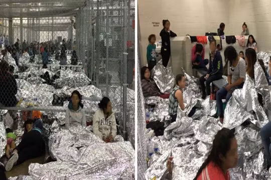 Tình trạng quá tải nguy hiểm trong các trung tâm giam giữ người nhập cư trái phép ở bang Texas (Ảnh: Getty)