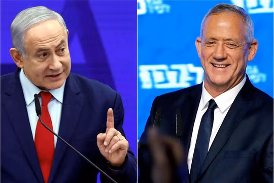 Đảng của Thủ tướng Netanyahu và cựu tướng quân đội Gantz đang ganh đua sát nút (Ảnh: Reuters)