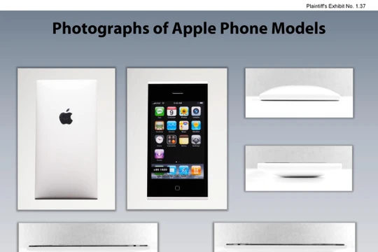 Một mẫu thiết kế iPhone mà Apple đã đệ trình lên tòa án Mỹ (ảnh: Business Insider)