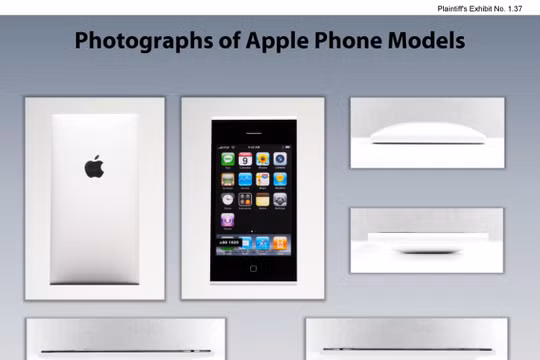 Một mẫu thiết kế iPhone mà Apple đã đệ trình lên tòa án Mỹ (ảnh: Business Insider)