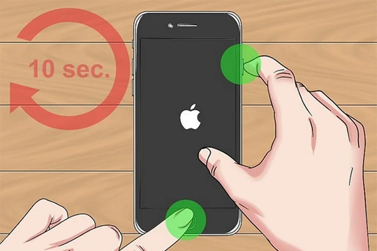 Cách hard reset như thế này không thể dùng với iPhone 8 và iPhone 8 Plus (ảnh: WikiHow)