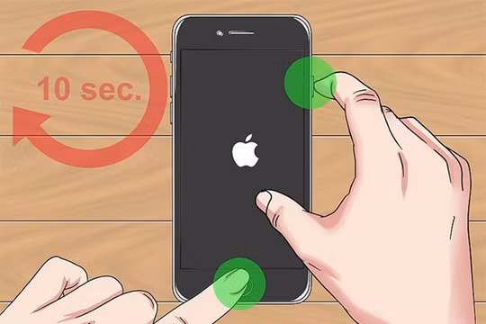 Cách hard reset như thế này không thể dùng với iPhone 8 và iPhone 8 Plus (ảnh: WikiHow)