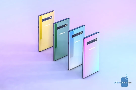 ảnh dựng theo tin đồn về Galaxy Note 10 (Phone Arena)