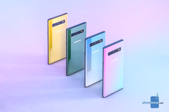ảnh dựng theo tin đồn về Galaxy Note 10 (Phone Arena)