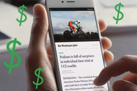 Người dùng muốn đọc tin tức trên Facebook sẽ phải trả tiền thuê bao (ảnh: Tech Crunch)