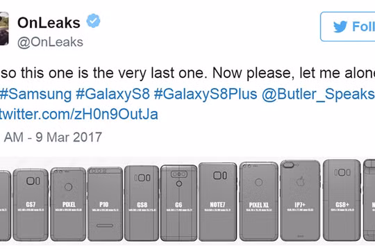 Kích thước các mẫu điện thoại cao cấp của Samsung, Apple và Google