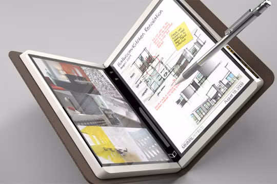 Một mẫu máy tính bảng có tên mã là Courier đã không được phát hành hồi năm 2009 cho chúng ta hình dung khái niệm về một máy tính bảng gập đôi của Microsoft (ảnh: Phone Arena)