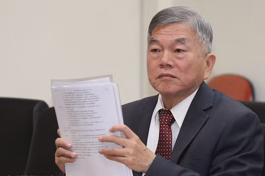 ông Thẩm Vinh Tân, Bộ trưởng Kinh tế Đài Loan (ảnh Central News Agency)