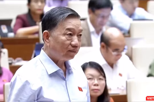 ông Tô Lâm, Bộ trưởng Bộ Công an phát biểu tại kỳ họp thứ 8 Quốc hội khóa XIV