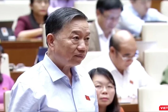 ông Tô Lâm, Bộ trưởng Bộ Công an phát biểu tại kỳ họp thứ 8 Quốc hội khóa XIV