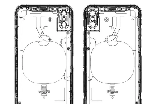 Bản vẽ mô tả iPhone 8 không có máy quét vân tay ở mặt lưng