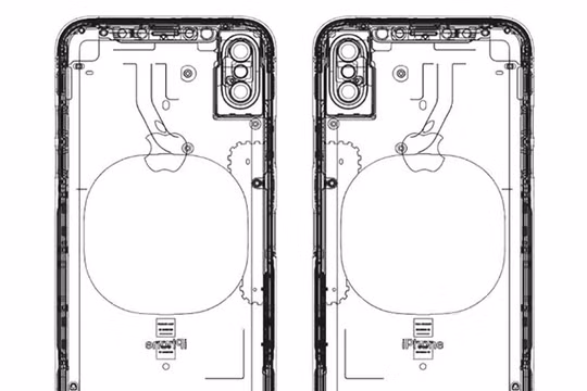 Bản vẽ mô tả iPhone 8 không có máy quét vân tay ở mặt lưng