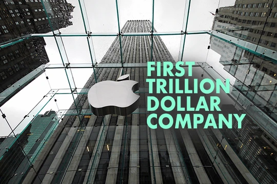 Giá cổ phiếu tăng giúp Apple trở thành công ty đại chúng đầu tiên đạt giá trị vốn hóa thị trường một nghìn tỷ USD (ảnh: appsutra)