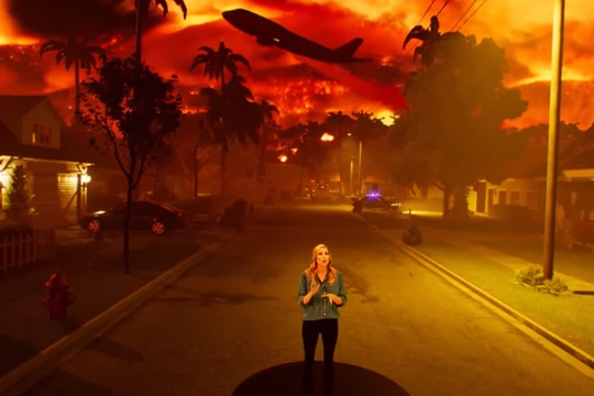 Sử dụng công nghệ AR góp phần làm cho các bản tin thời tiết trở nên sinh động hơn (ảnh cắt từ clip)