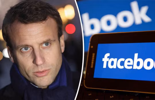 Tổng thống Pháp Emmanuel Macron đã đạt được thỏa thuận về việc giám sát nội dung với Facebook (ảnh: Daily Express)