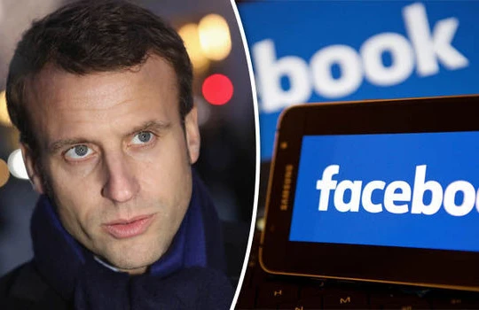 Tổng thống Pháp Emmanuel Macron đã đạt được thỏa thuận về việc giám sát nội dung với Facebook (ảnh: Daily Express)
