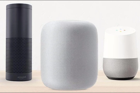 Loa thông minh Amazon Echo, HomePod và Google Home (ảnh: PCMag)