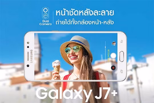 Ảnh quảng cáo Galaxy J7+ (Android Authority)