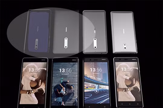 Nokia 8 và Nokia 9 nằm ở góc trên bên trái