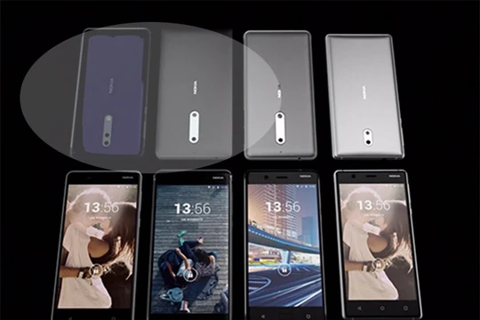 Nokia 8 và Nokia 9 nằm ở góc trên bên trái