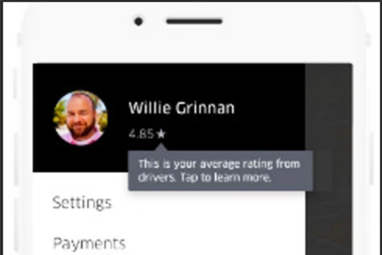 Điểm đánh giá được hiển thị phía dưới tên khách hàng