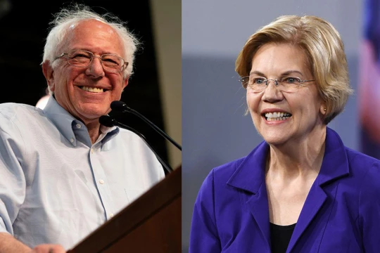 Bà Elizabeth Warren (phải) nhiều khả năng trở thành ứng cử viên Tổng thống duy nhất của đảng Dân chủ đấu với ông Trump năm 2020